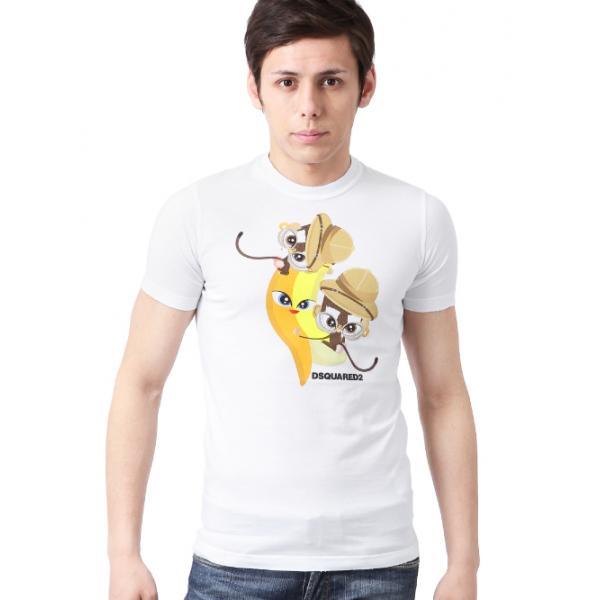 ディースクエアード偽物2026年春夏新作ツインモンキーズプリント 半袖Tシャツ