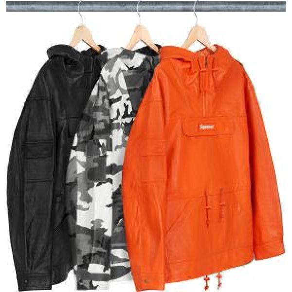 品良く3色選択可パーカー今季爆発的な人気Supreme FW18 Leather Anorak 欧米韓流