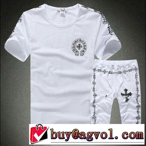 人気激売れ新作 2014春夏新作 chrome hearts クロムハーツ 半袖 tシャツ セットアップ上下 2色可選