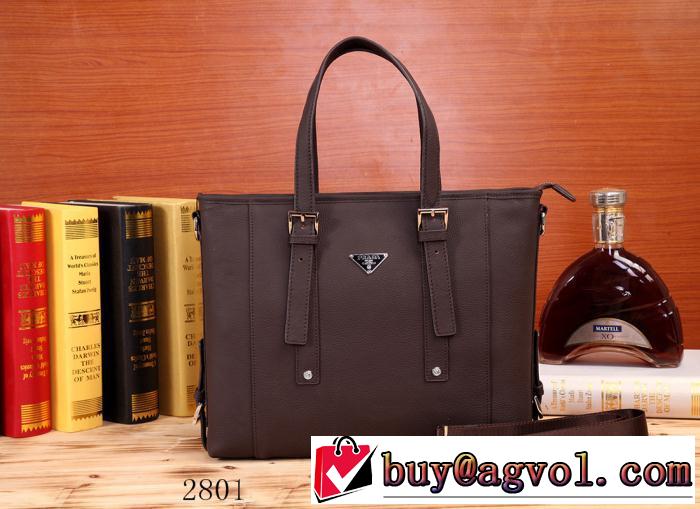 PRADA プラダ 2014 大人気☆new!! メンズ用ショルダーベルト付 ハンドバッグ 2801