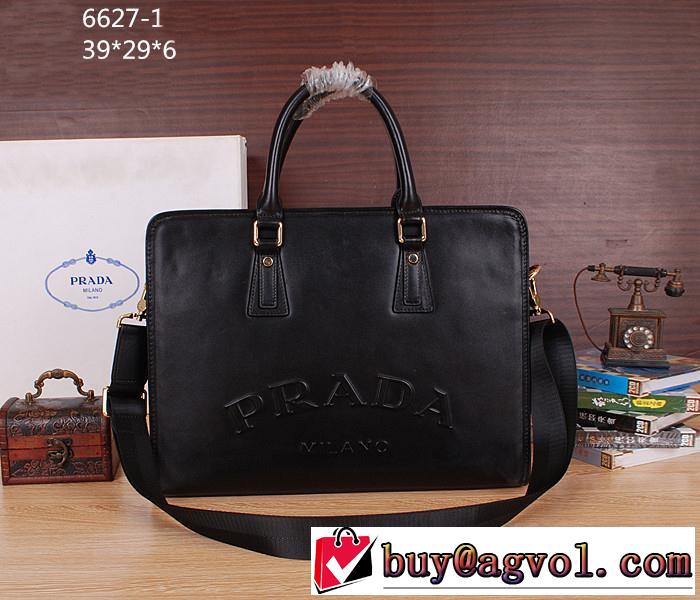 PRADA プラダ 2014 sale開催 メンズ用ショルダーベルト付 ハンドバッグ 6627-1