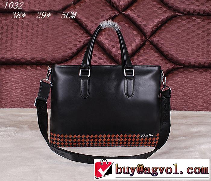 PRADA プラダ 2014 首胸ロゴ メンズ用 手持ち&ショルダー掛け 1032