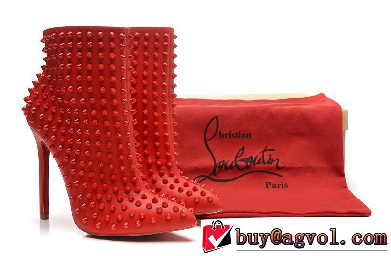 Christian louboutinクリスチャンルブタン 2014 格安！スタッズ レッドソール ブーツ ヒール高さ12cm