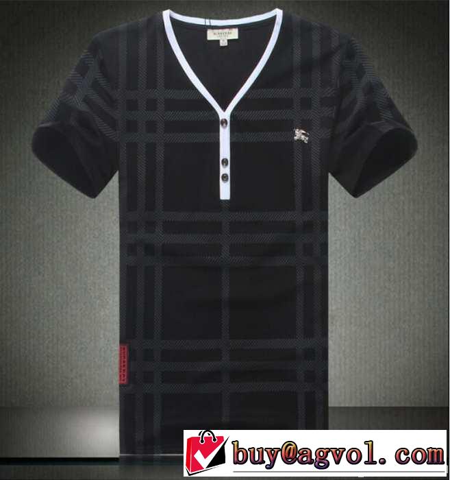 2014春夏 入手困難 burberry バーバリー vネック 半袖tシャツ black