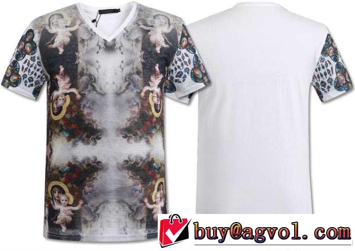 存在感◎ 2014春夏 givenchy ジバンシー vネック半袖tシャツ 2色可選 5467a