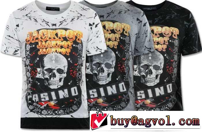 大人気☆NEW!! 2014春夏 philipp plein フィリッププレイン ラウンドネック半袖tシャツ 3色可選 5486a