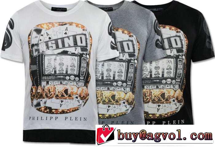 美品！2014春夏 philipp plein フィリッププレイン ラウンドネック半袖tシャツ 3色可選 5489a