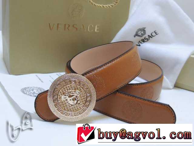 美品2014春夏 VERSACE ヴェルサーチ 本革（牛皮）ベルト最高ランク