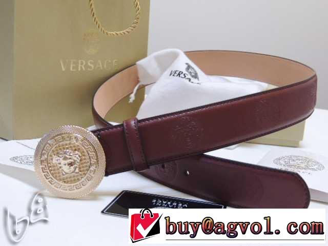  首胸ロゴ 2014春夏 versace ヴェルサーチ 本革（牛皮）ベルト最高ランク