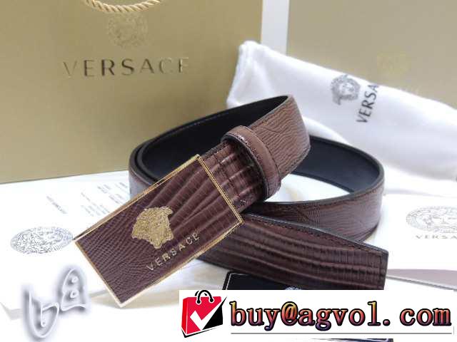 2014 存在感◎ versace ヴェルサーチ 本革 ベルト最高ランク
