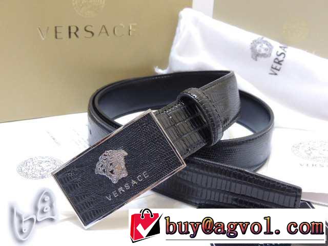 2014 超人気美品◆ versace ヴェルサーチ 本革 ベルト最高ランク