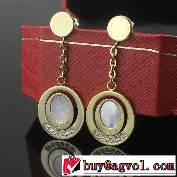 秋冬 2014 首胸ロゴ bvlgari ブルガリ ダイヤモンド ピアス 3色可選