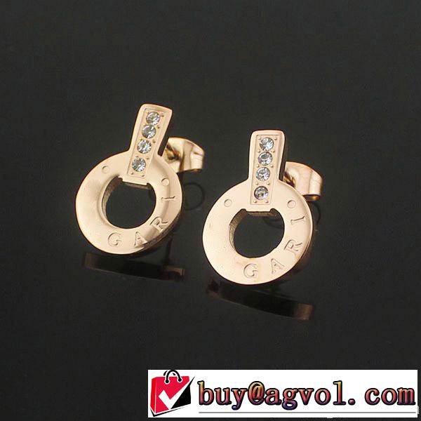秋冬 2014 個性派 bvlgari ブルガリ ダイヤモンド 英字ピアス 3色可選
