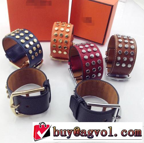 秋冬 2014 超レア hermes エルメス スタッズ 本革バングル 6色可選