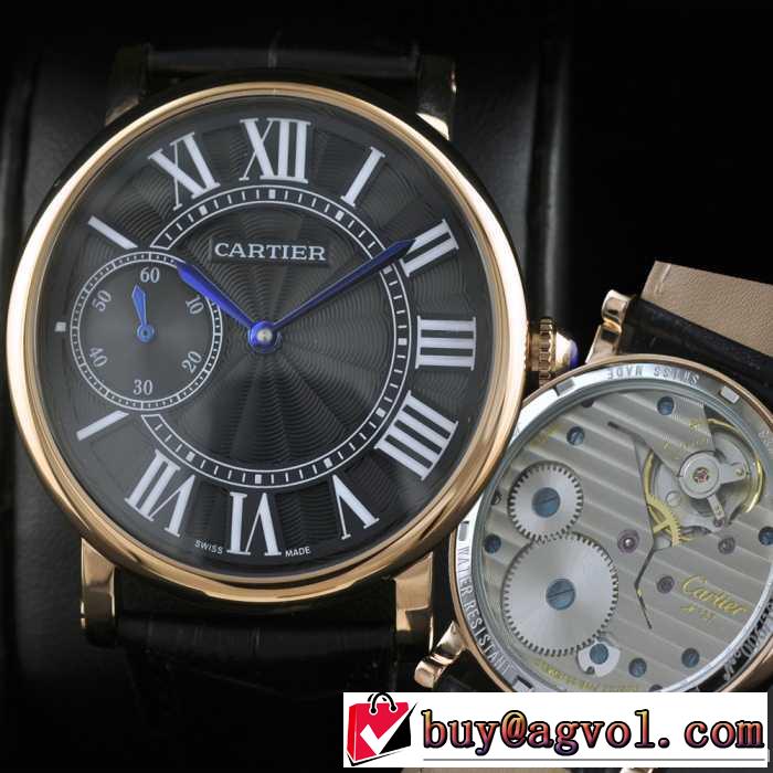  男性用腕時計 半自動卷  cartier カルティエ 日本製クオーツ 2針  44mm  メンズ腕時計