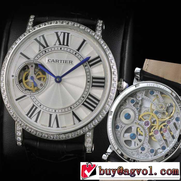  男性用腕時計 半自動卷  cartier カルティエ 日本製クオーツ 2針  44mm  メンズ腕時計