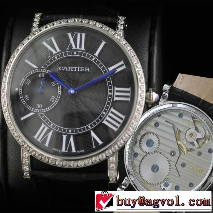  男性用腕時計 半自動卷 cartier カルティエ 日本製クオーツ 2針 44mm メンズ腕時計