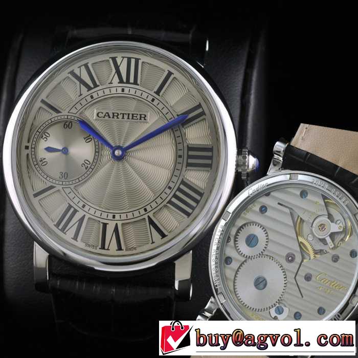  男性用腕時計 半自動卷 cartier カルティエ 日本製クオーツ 2針 44mm メンズ腕時計