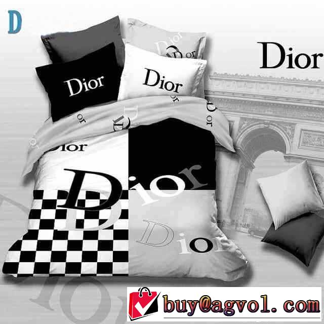 秋冬 dior ディオール 2014 ～希少 チェック柄 ベッドカバー セット 布団カバー 4点セット