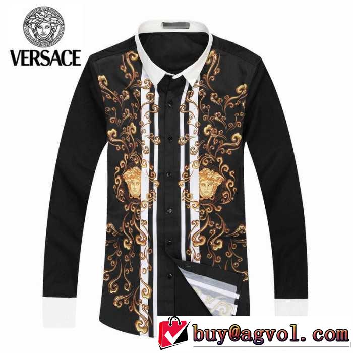 カッコいい印象を付ける 2014秋冬 versace ヴェルサーチ 長袖シャツ プリント