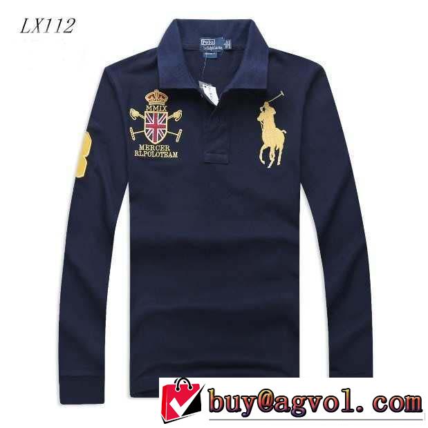 2014秋冬 目を引く ！polo ralph lauren ポロ ラルフローレン 長袖ポロシャツ 5色可選