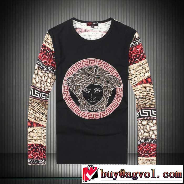 欧米韓流 2014秋冬 versace ヴェルサーチ 長袖tシャツ 2色可選