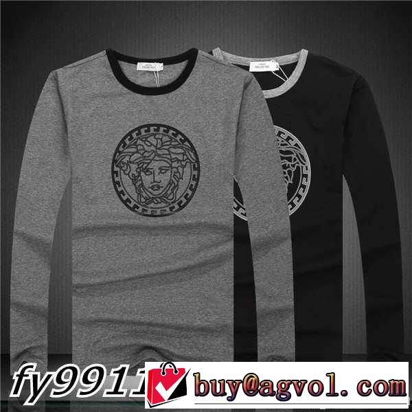 2014秋冬VERSACE ヴェルサーチ 高級感溢れるデザイン 長袖tシャツ 2色可選