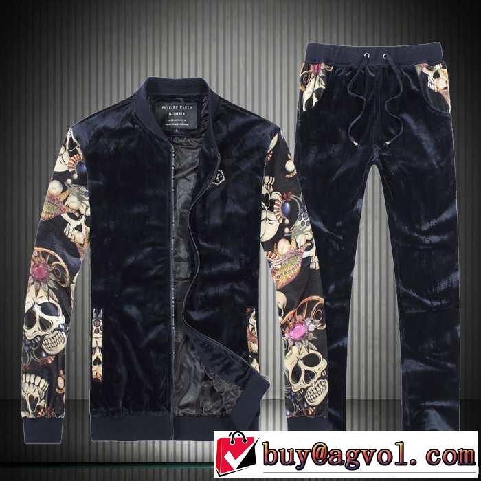 抜群の雰囲気が作れる! philipp plein フィリッププレイン ジャージセット セットアップ上下 真冬でも温かく過ごせる