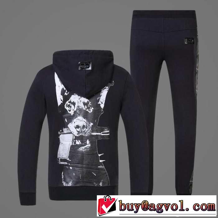 2014秋冬 大人気！philipp plein フィリッププレイン パーカー セットアップ上下 3色可選