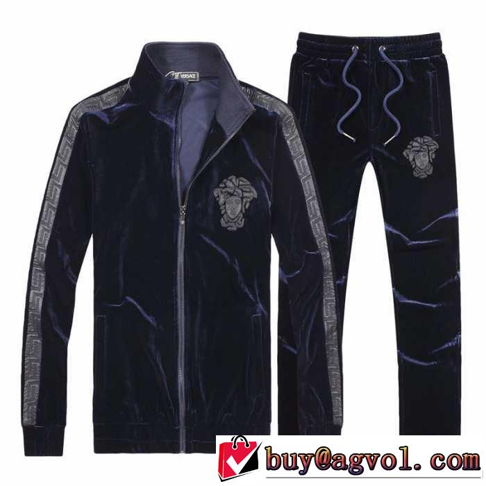 2014秋冬 大特価 versace ヴェルサーチ ジャージセット ベルベット 2色可選