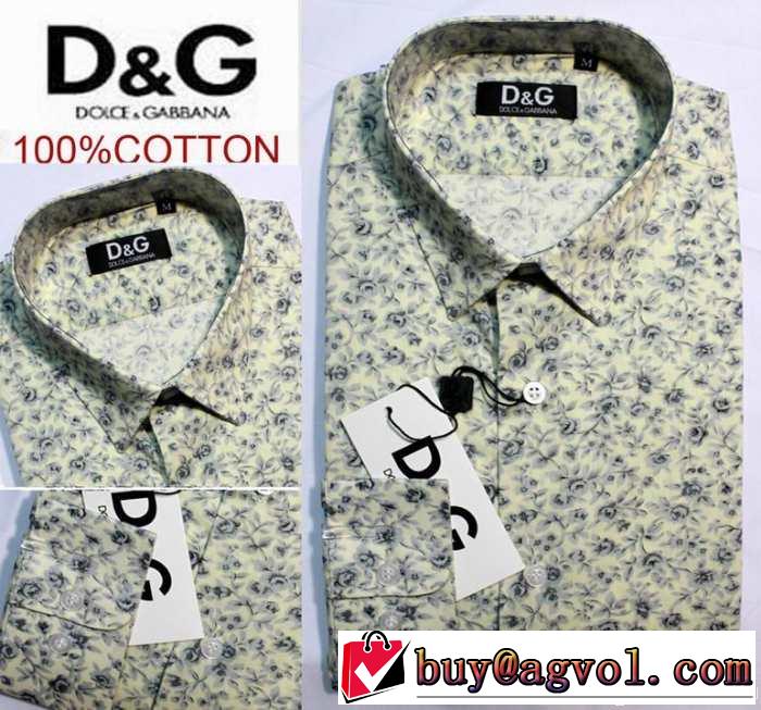 2014秋冬 首胸ロゴ dolce&gabbana ドルチェ＆ガッバーナ 長袖シャツ