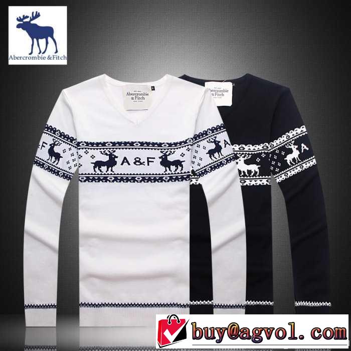 2014秋冬 abercrombie & fitch アバクロンビー&フィッチ 大人気☆new!! vネック ニットセーター 2色可選