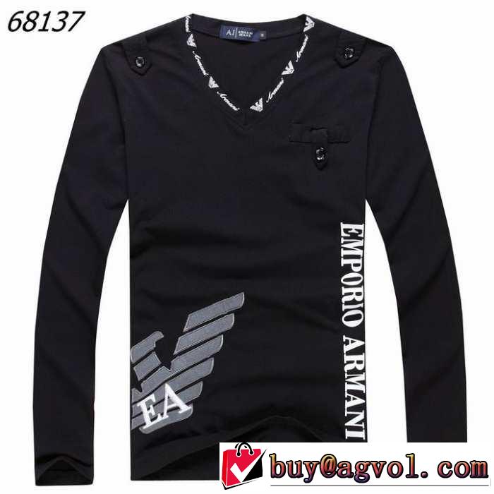 2014秋冬 超人気美品 armani アルマーニ vネック 長袖 tシャツ 3色可選