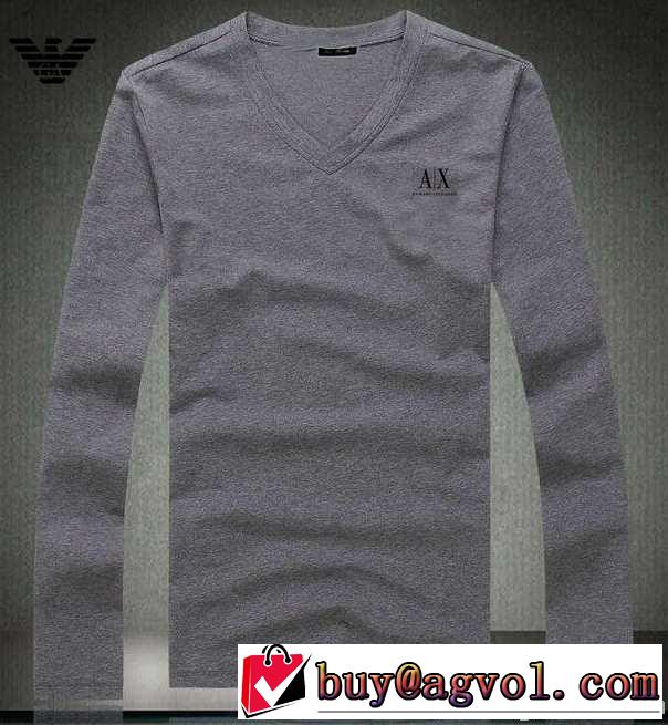 2014秋冬 sale!今季 armani アルマーニ vネック 長袖 tシャツ 2色可選