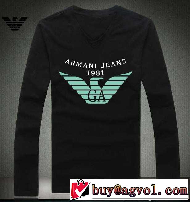 2014秋冬 高級感演出 armani アルマーニ vネック 長袖 tシャツ 3色可選