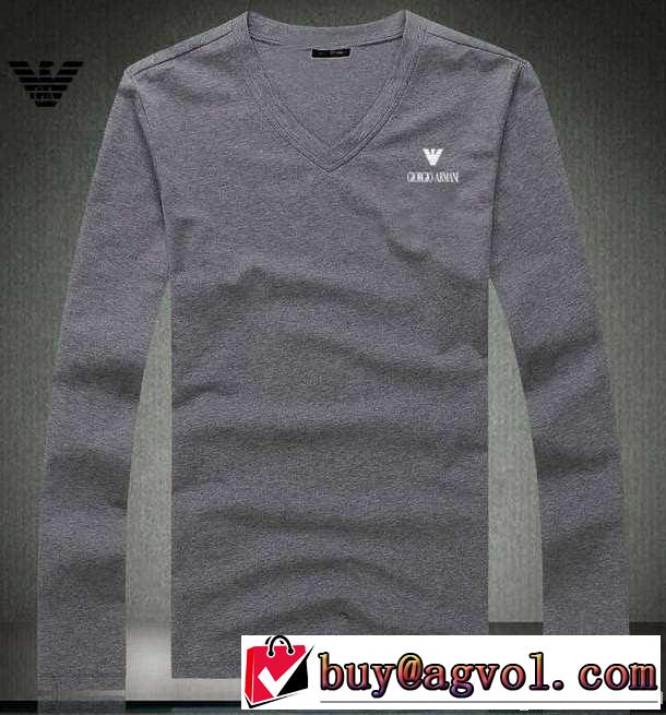 2014秋冬 armani アルマーニ sale開催 vネック 長袖 tシャツ 3色可選