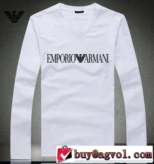 2014秋冬 armani アルマーニ めちゃくちゃお得 vネック 長袖 tシャツ 3色可選