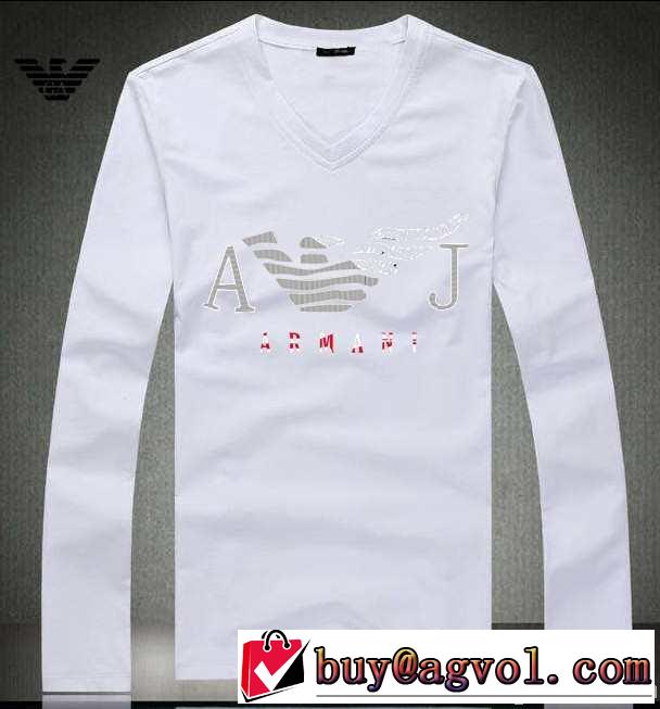 2014秋冬 armani アルマーニ ★安心★追跡付 vネック 長袖 tシャツ 3色可選