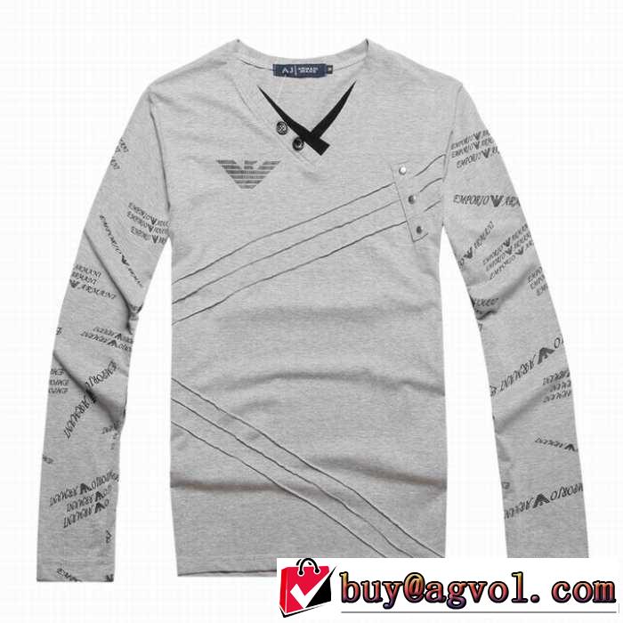 2014秋冬 売れ筋！armani アルマーニ vネック 長袖 tシャツ