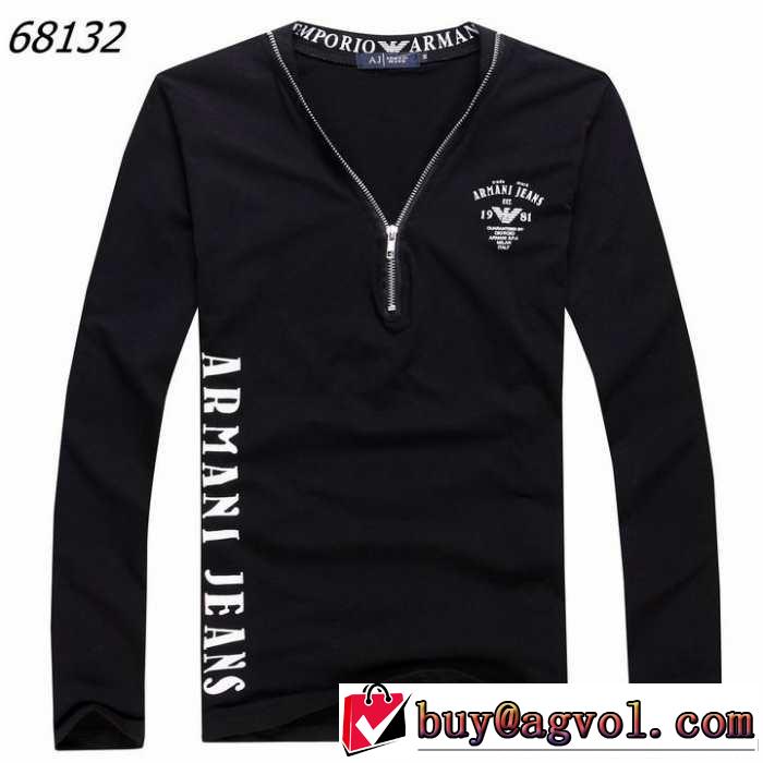 2014秋冬 大特価 armani アルマーニ ファスナー式 長袖 tシャツ 2色可選