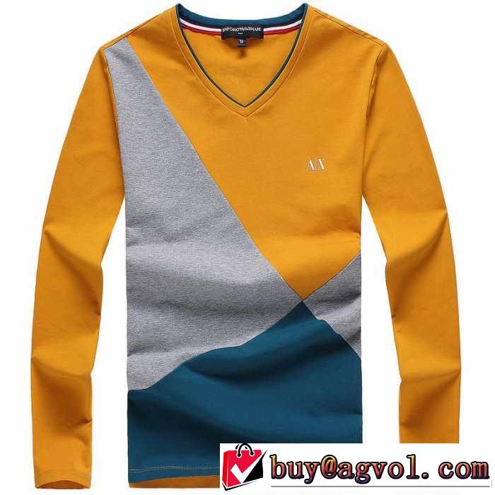2014秋冬 armani アルマーニ 存在感◎ vネック 長袖 tシャツ 3色可選