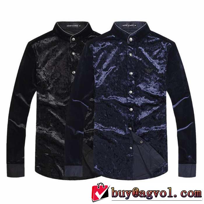 2014秋冬 格安！armani アルマーニ ボタンダウン スタンド 長袖 tシャツ