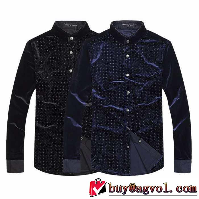 2014秋冬 超人気美品◆ armani アルマーニ ボタンダウン スタンド 長袖 tシャツ