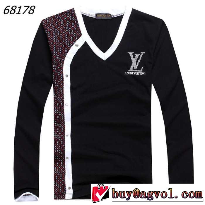 2014秋冬 人気が爆発 louis vuitton ルイ ヴィトン vネック 長袖 tシャツ 3色可選