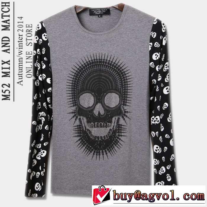 2014秋冬 ★安心★追跡付 philipp plein フィリッププレイン 長袖 tシャツ3色可選