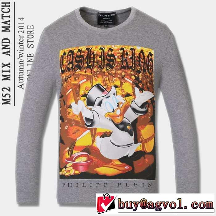 2014秋冬 首胸ロゴ philipp plein フィリッププレイン 長袖 tシャツ