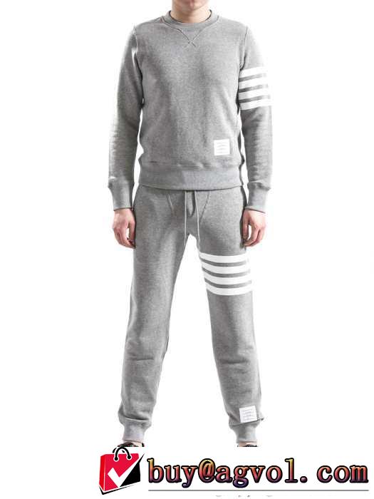 2015春夏 首胸ロゴ thom browne トムブラウン ニットパーカー 上下セット 2色可選