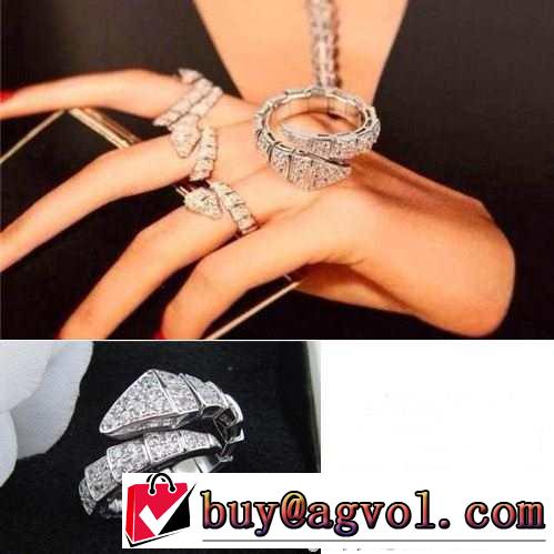 2015 bvlgari ブルガリ 美品！ダイヤモンド 925シルバー スネーク指輪 2色可選 3086