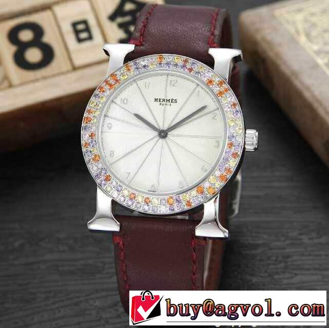 2015 完売品！ hermes エルメス ダイヤベゼル 女性用腕時計 7色可選
