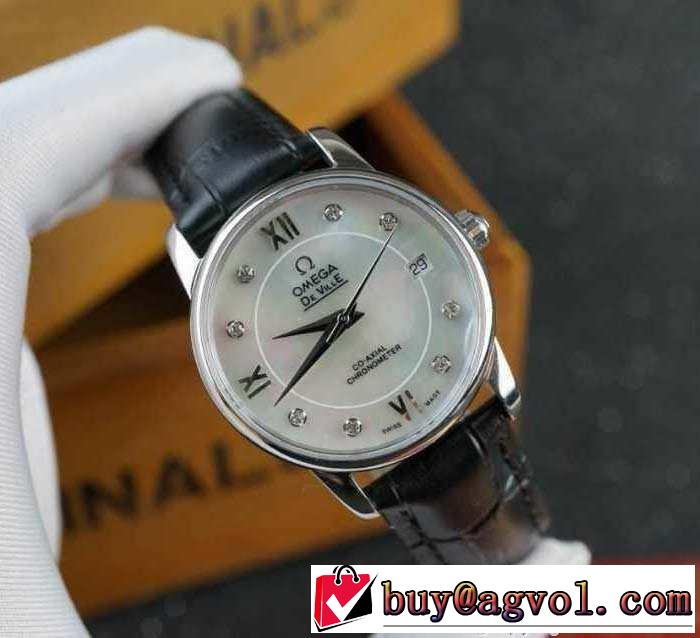 完売品！ 2015 omega オメガ 3針クロノグラフ 日付表示 ダイヤベゼル 女性用腕時計 4色可選